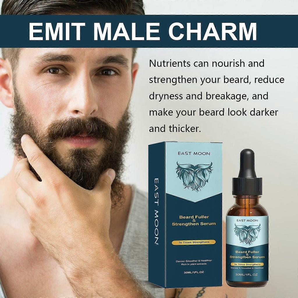 Siero per la Crescita e il Rafforzamento della Barba per Uomini Olio da Barba Nutriente, Ammorbidente e Anti-Prurito