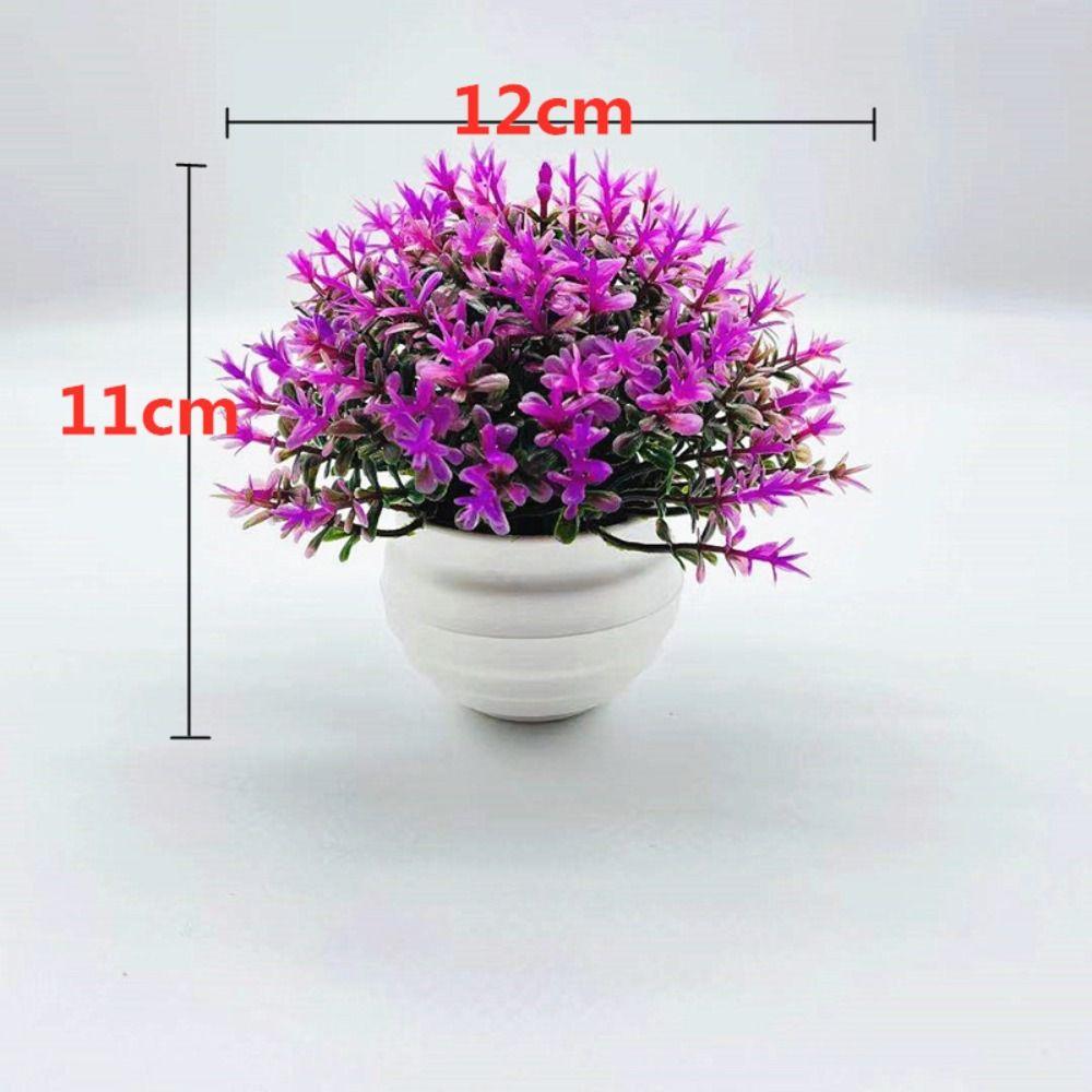 Plastic Artificial Potted Flowers Pink Fake Flower Bonsai Artificial Faux Plants  Indoor Decoration