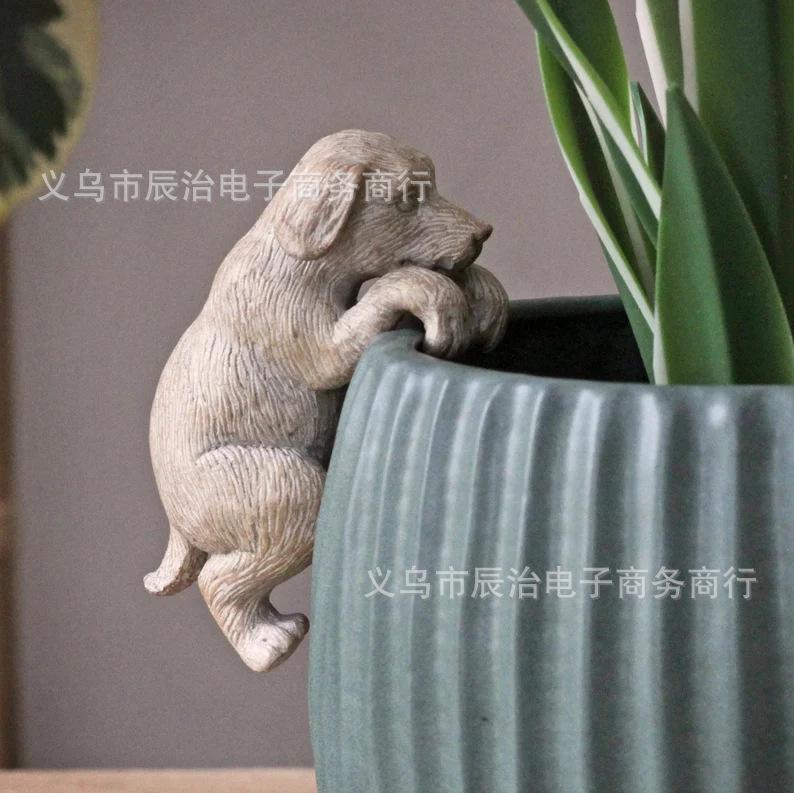 

Новая креативная милая скульптура маленького животного, изделие из смолы, подвесное кашпо, животное, украшение для дома, орнамент, игрушка