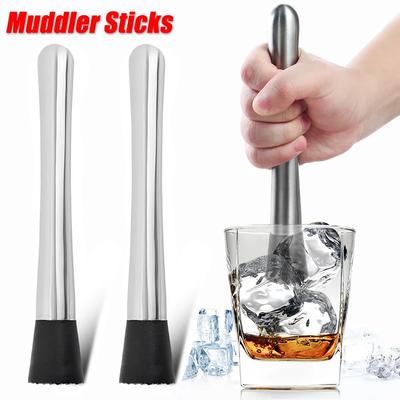Stainless Steel Ice Muddler Sticks Multi-function Crushed Hammer Wine Cocktail Ice Mixing Tool for Bar Party Barware Accessories