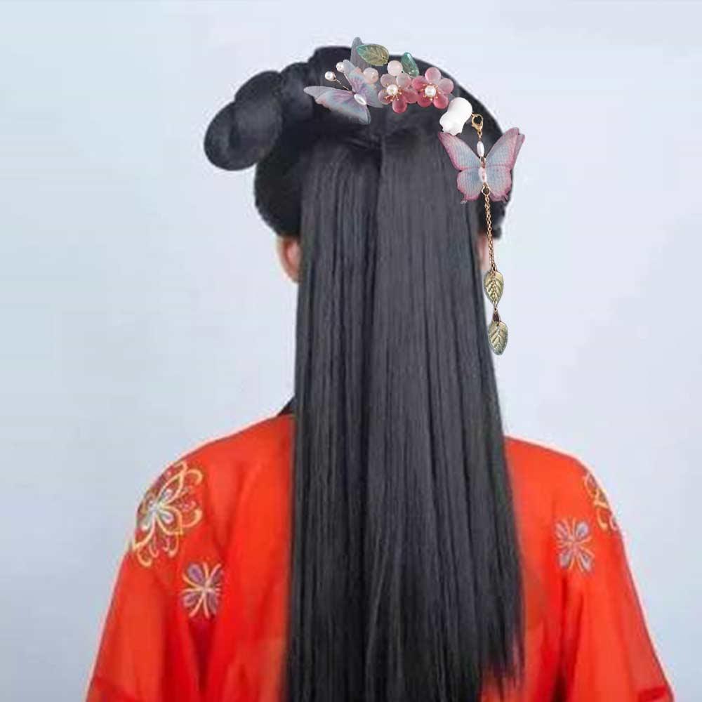 Pearl Butterfly Chinese Style Headwear Children Hairpin Hanfu Hair Comb Ancient Style Hairpin