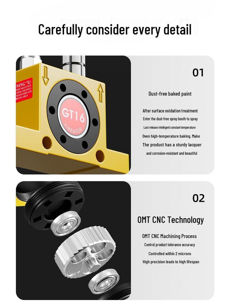 Pneumatic Oscillator GT Series: GT-08/10/13/16/25/32/48 Air Turbine Vibrator Hammer K.