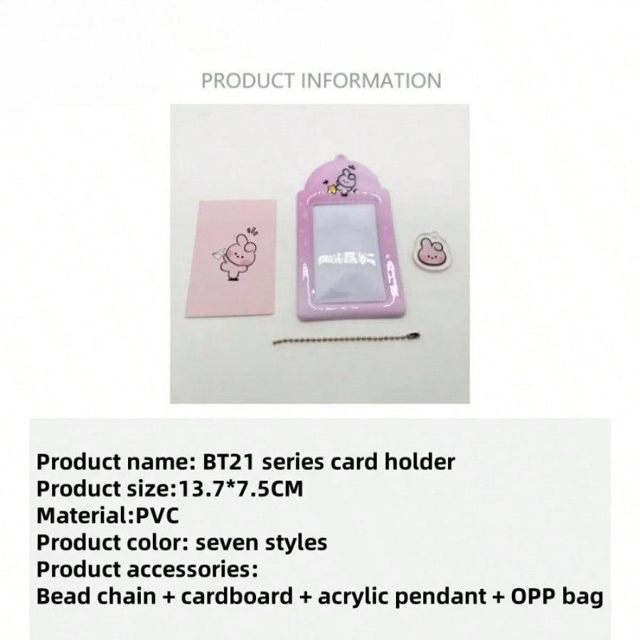 Hochwertige LINE FRIENDS BT21 Kpop Beliebte Anime und Cartoon PVC Kartenhalter Idol Fotokarten Fahrkarten Essenskarten Schlüsselanhänger
