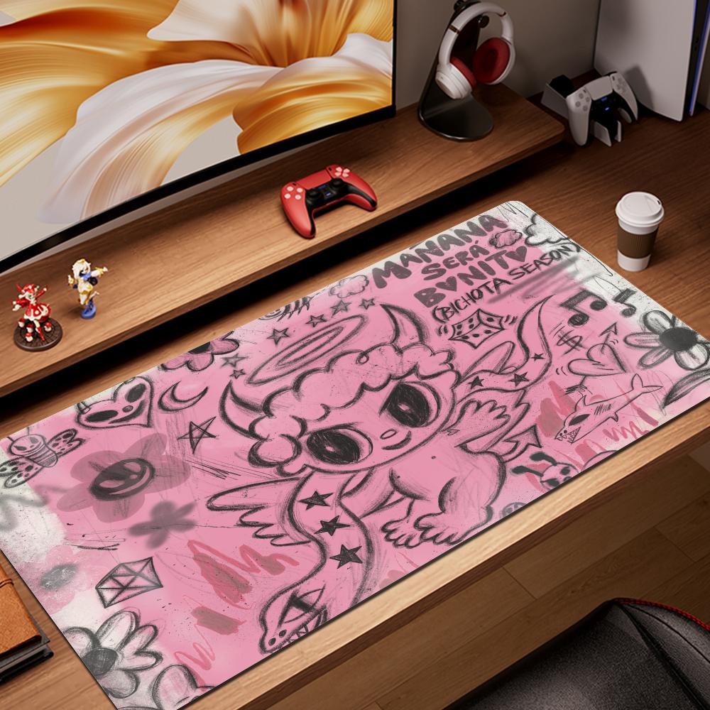 HYBXAXC Karol G Manana Sera Bonito Mouse Pad Abstract cartoon Large 800x400mm MouseMat Gamer Mause Carpet PC Mat keyboard Pad
