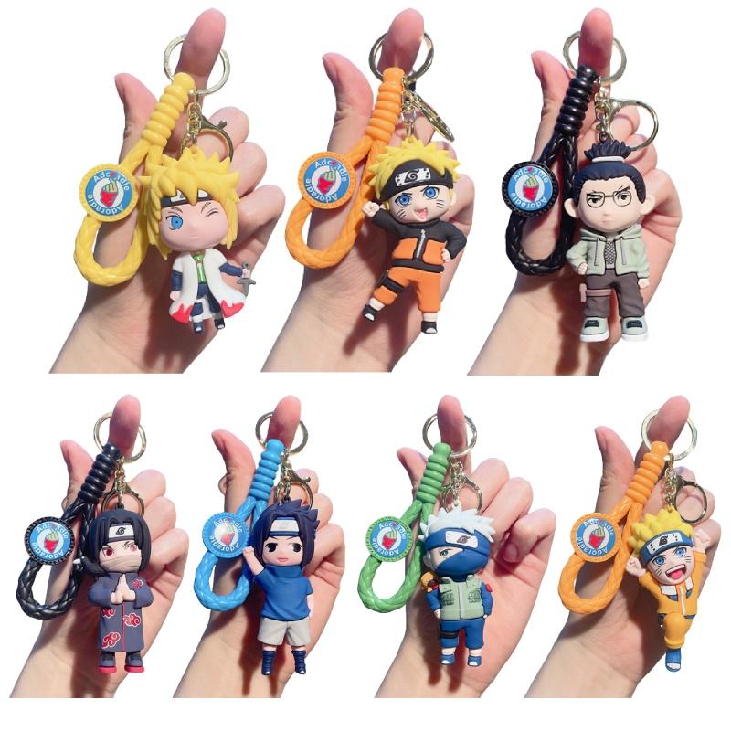 Naruto Anime Sasuke Keyring Pendant Doll Pvc Figure Toy Bag Keychain Decor Gift