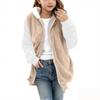 Fashionable Children's Solid Color Long-sleeved Hooded Pocket Plush Coat