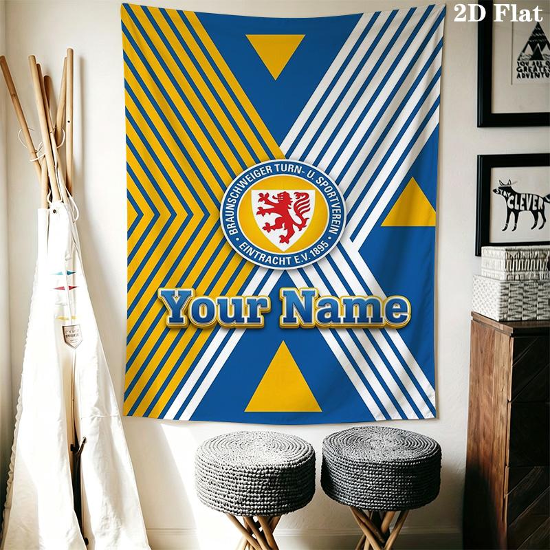 Name Custom Eintracht Frankfurt logo Wall Tapestry Aesthetic Wall Hanging Printed Fabric Blanket Decorative Tapestries for Bedroom Living Room Home De