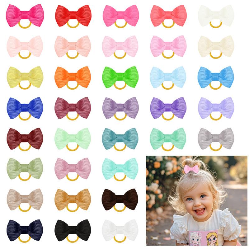 10/20PCS Adorable Ribbed Ribbon Bow Hair Accessories - Hair Tie & Ponytail Headband for Pets & Kids,Cute Hair Ornament