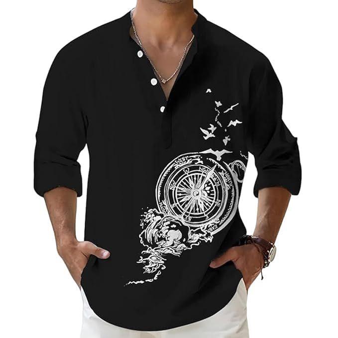 Men s Cotton Blend Mandarin Collar Self One Design Full Sleeve Casual Short Kurta S