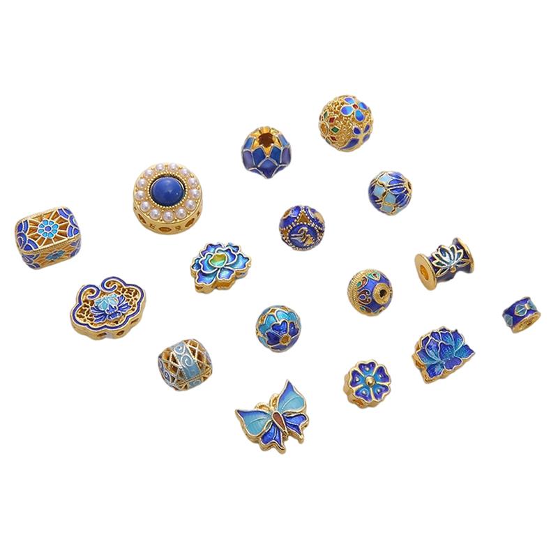 Copper Cloisonn Beads Charm Accessories For DIY Jewelry Making Bracelet Earring Necklace