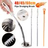 45/60cm Pipe Dredging Brush Bathroom Hair Sewer Sink Cleaning Brush Drain Cleaner Flexible Cleaner Clog Plug Hole Remover Tool