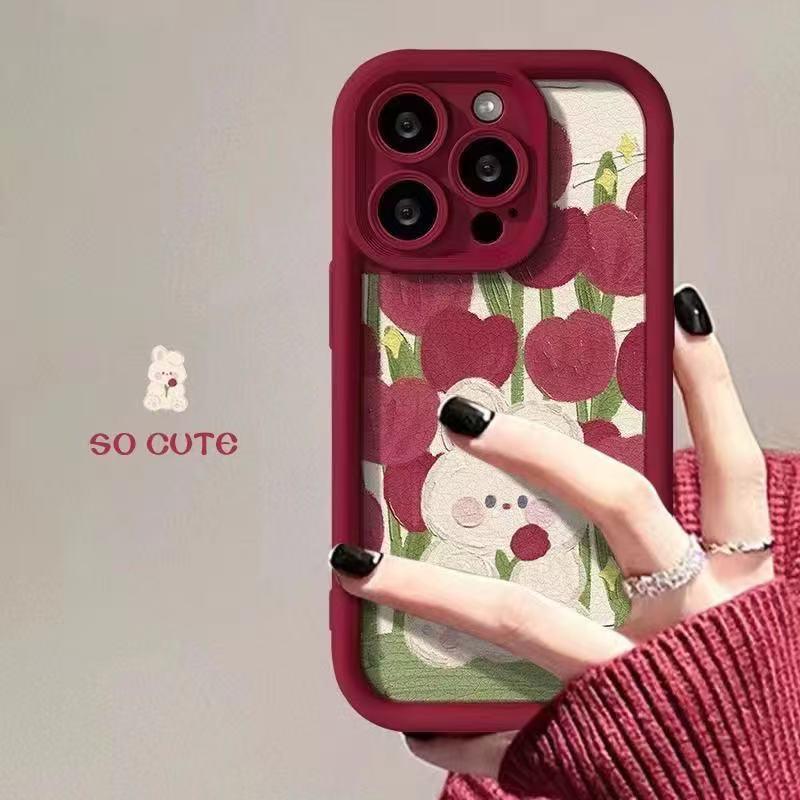 Tulip Rabbit Apple iPhone Case for 12/13/14/15Pro/16ProMax/17