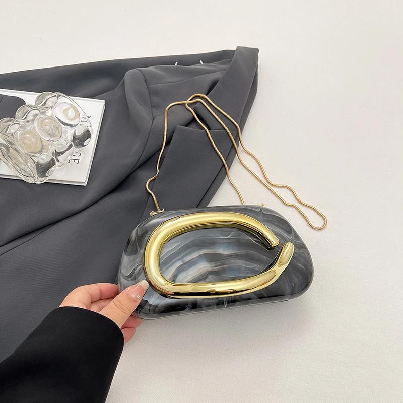 

Gold Closure Box Clutch Bag women evening wedding party cute purse bag handbag 2025 summer new Acrylic Crossbody Phone Purse Mini(Max Length 20cm)