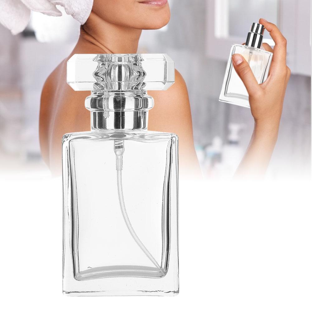 30ml Empty Glass Perfume Spray Bottle Portable Travel Size Reusable Odors Container Transparent