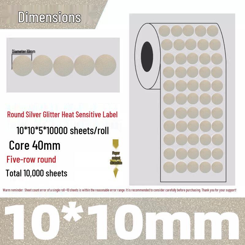 Silver Thermal Adhesive Printable Food Label
