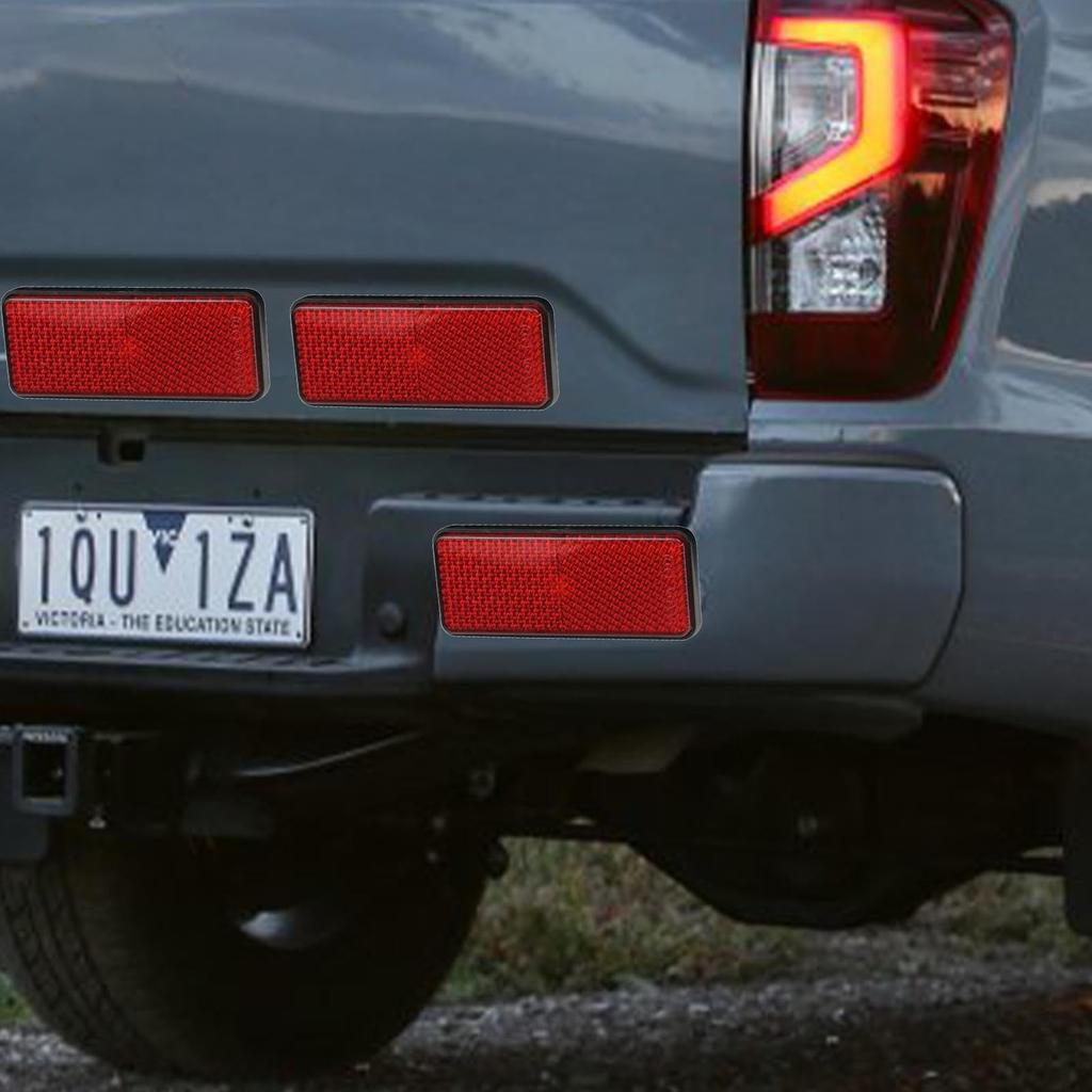Motorcycle Reflector - Red Trailer Reflector | Rectangular Reflective Warning Reflector | Red Rectangular