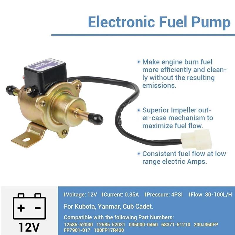 Univerzální 12V elektrické palivové čerpadlo do auta Diesel Benzín EP500-0 035000-0460 12585-52030 1258552031 EP500 FP-1010-G