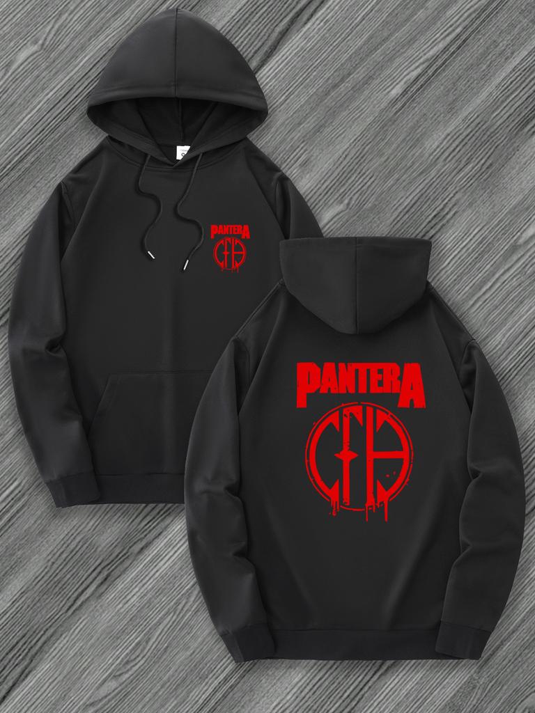 Lässiger Herren-Hoodie mit aufwendigem rot-schwarzem geometrischem Muster, Kängurutasche und taillierter Passform. Stilvoller Freizeit-Hoodie.