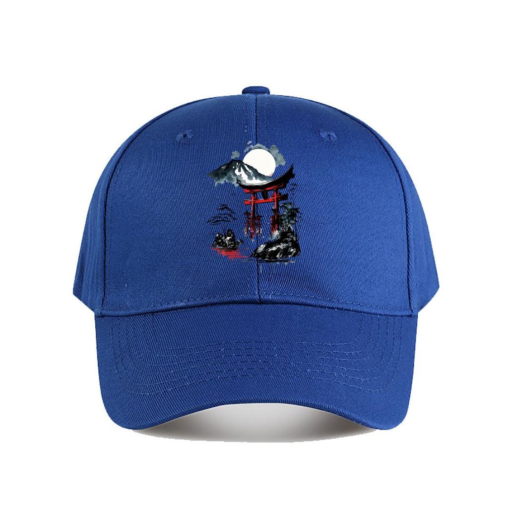 Moonlit Japanese Torii Fuji Art Print Baseball Cap Fashion Unisex Sunhat Womens Outdoor Sports