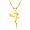 Gold Necklace With Forest Fairy Elf Elfka Sorceress Witch Silver 925