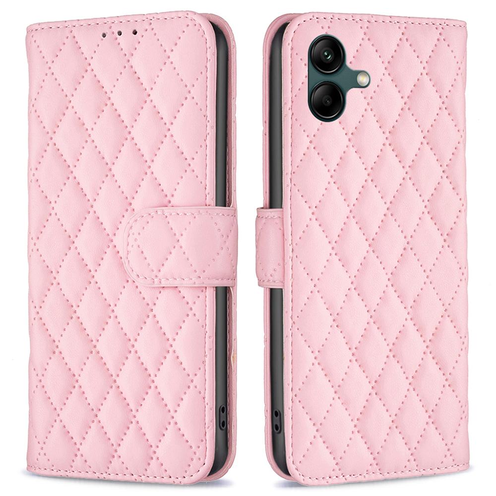 For Samsung Galaxy A06 4G Case PU Leather Rhombus Phone Cover