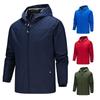 Unisex Couple's Outdoor Windbreaker: Spring-Autumn Casual Hooded Jacket for Hiking, Customizable Logo.