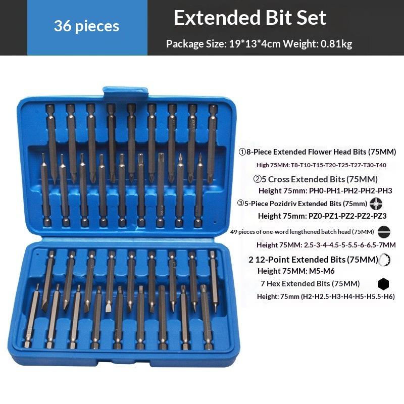 Electric Screwdriver Batch Set, Screwdriver, Screwdriver, Taper Cutter Head, Special-shaped Screw Batch Set, One-word Cross Hexagonal Triangle
