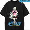 Seven Deadly Sins Merch Anime Lover Washed T-shirt Year Round Clothing High Quality Personality Clothes Plus Size Unisex New Model Couples Tee