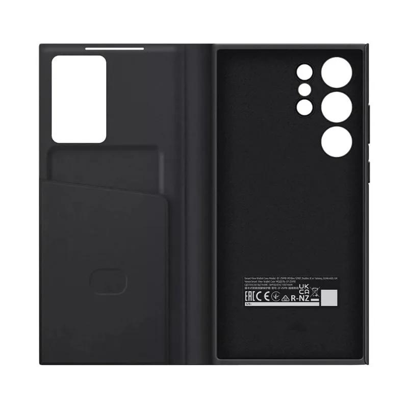 Custodia Portafoglio a Libro S-View in Pelle per Samsung Galaxy S25/S24/S23/S22 Ultra Plus S23 FE S25edge A56 A55 con Tasca per Carte Copertura Antiurto