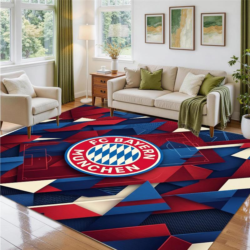 Bayern Munich Design Crystal Velvet Rug Soft Decorative Mat for Bedroom Entrance