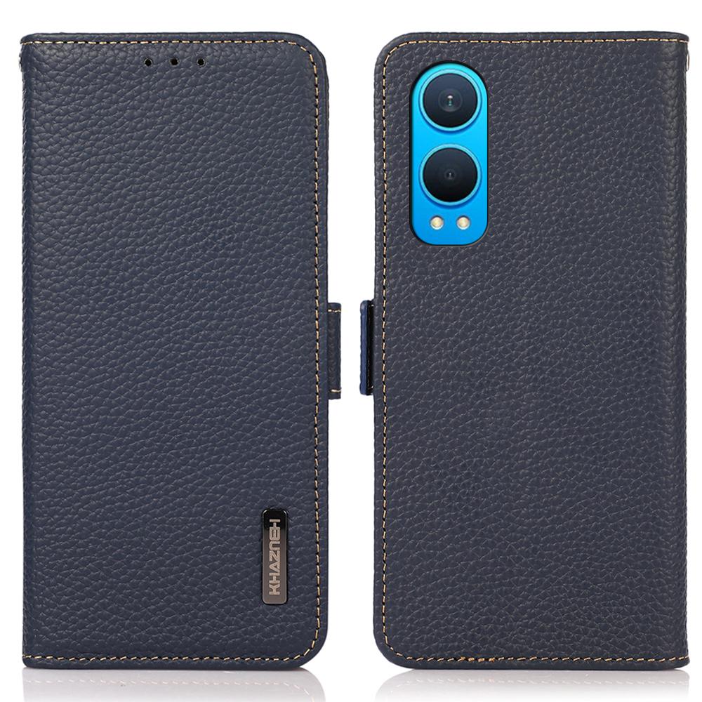 For OnePlus Nord CE4 Lite 5G/Oppo K12x 5G (China) Phone Case Genuine Cow Leather Cover RFID Blocking
