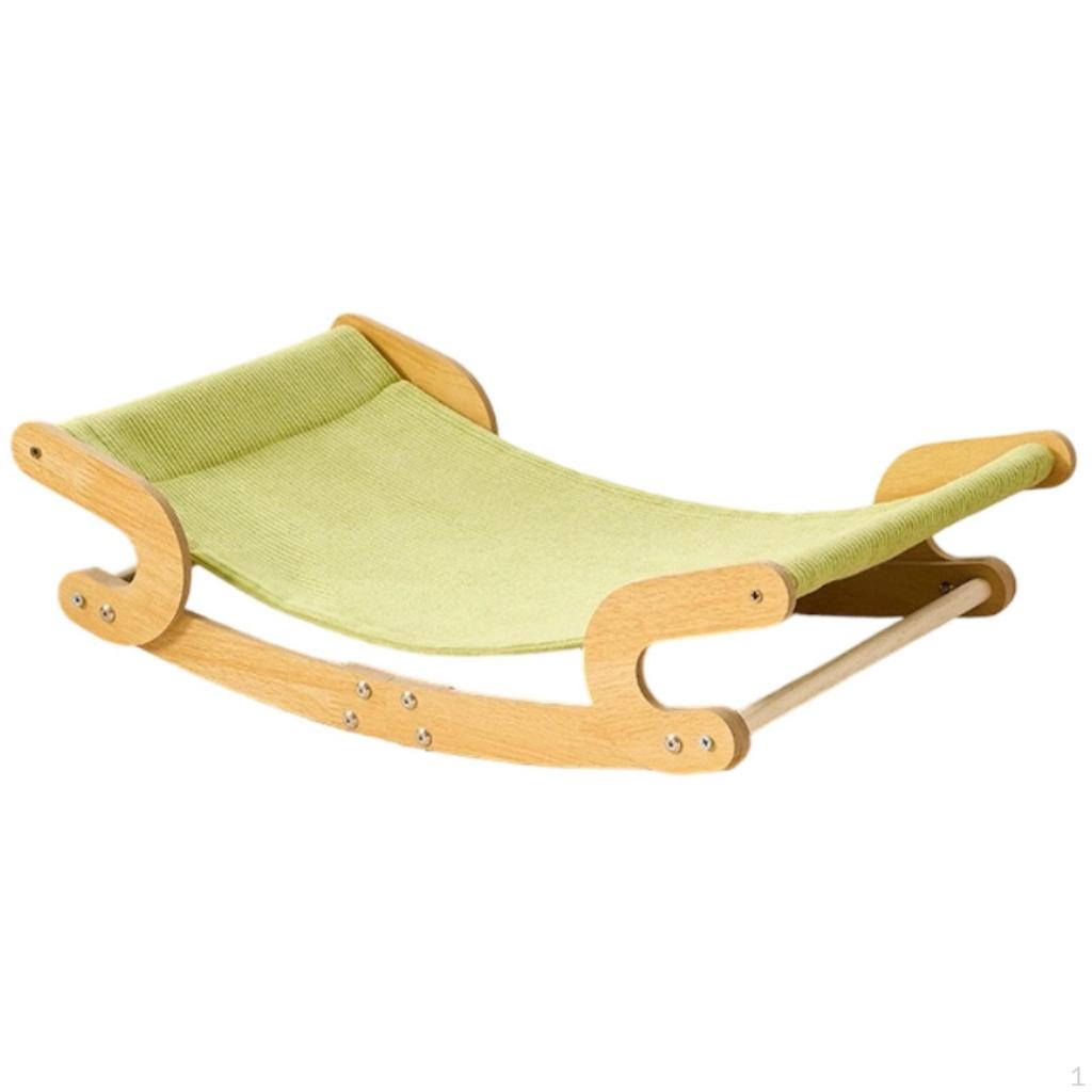 Cat Lounge with Wooden Frame Textured Scratcher Wear-Resistant