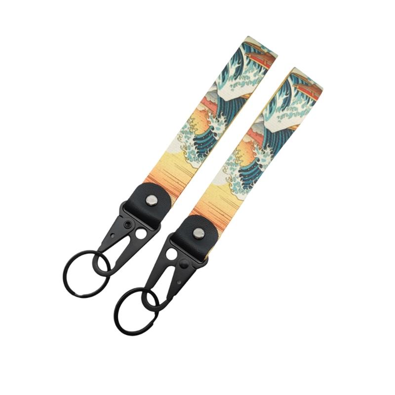 1 Pair Nylon Wristband Keychain With Unique Style For Car Key And Backpack Accessories Universal Key Strap Lanyard