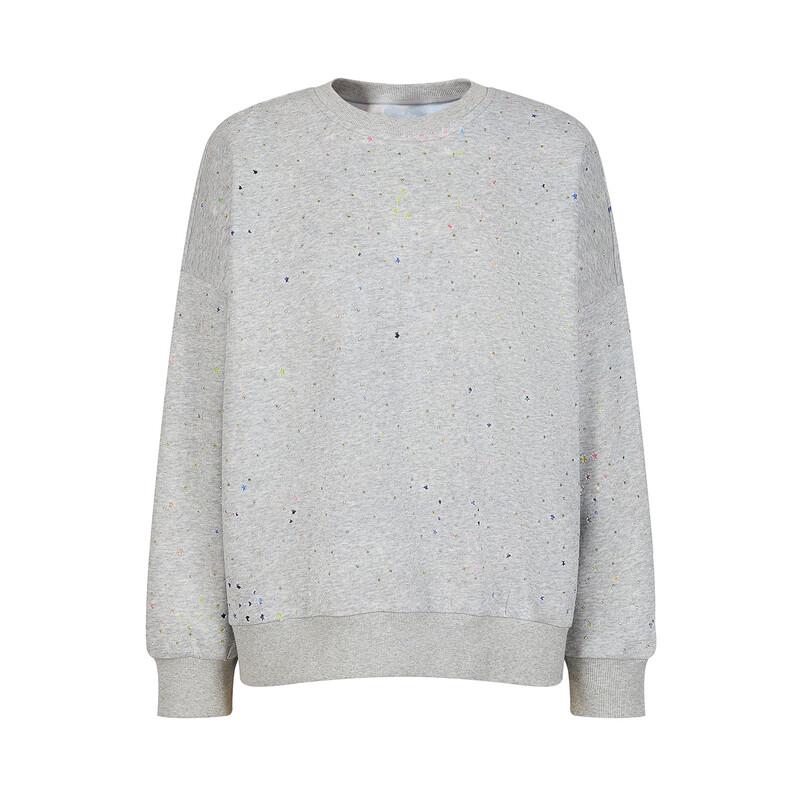 JUZI ANNACAU Women's Fashion Sporty Rhinestone Loose Sweatshirt