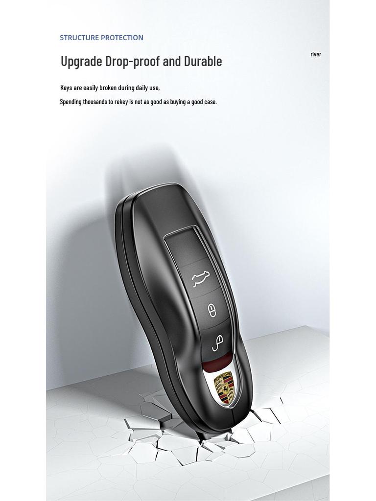 Cayenne & Panamera Aluminiumlegierungsschlüsselhülle mit Lederband - High-End