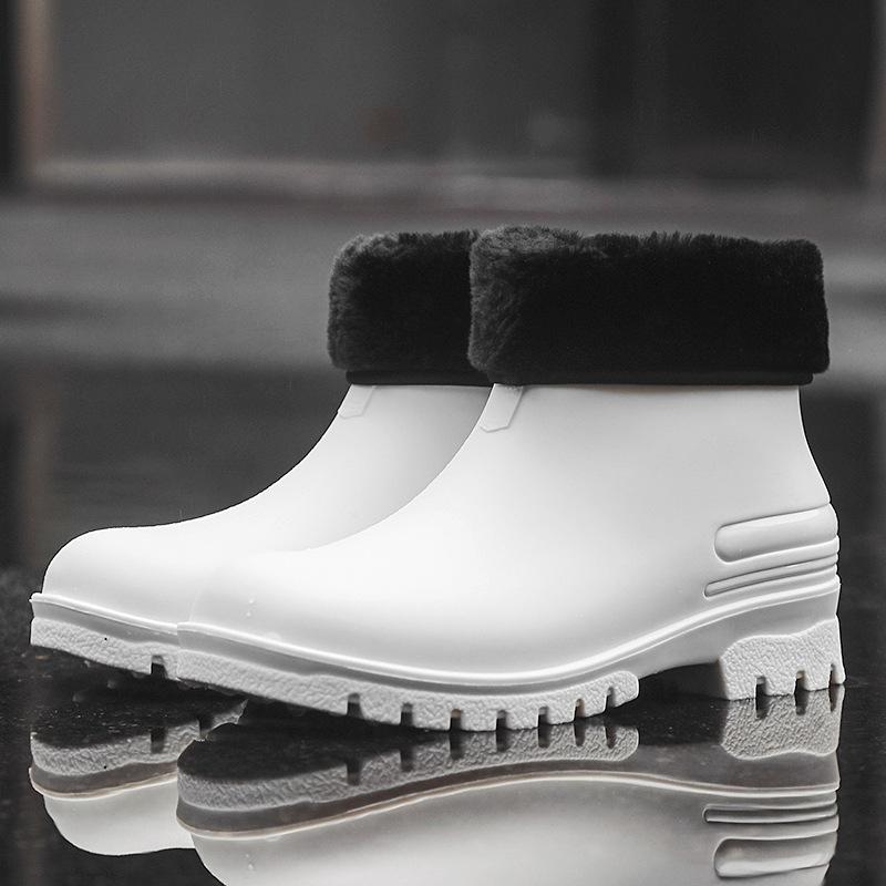 Fashion Men's Rain Boots Waterproof Boots Fishing Casual Camping Rubber Shoes Fashion Couple Short Boots Outdoor Non-slip Water Shoes