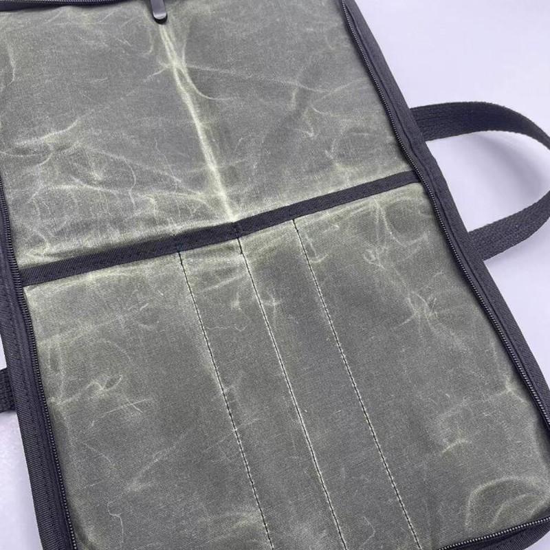 Portable Canvas Chef Knife Storage Bag Foldable Kitchenware Storage Bag Kitchen Knife Chef Toolkit Handheld Knife Cover