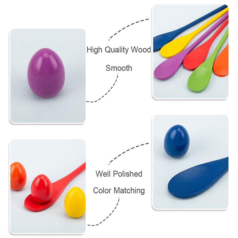 Children's Outdoor Fun Game Toy Egg Spoon Balance Sport Wooden Spoon Toss Ball Sense Training Early Education Puzzle Party Game