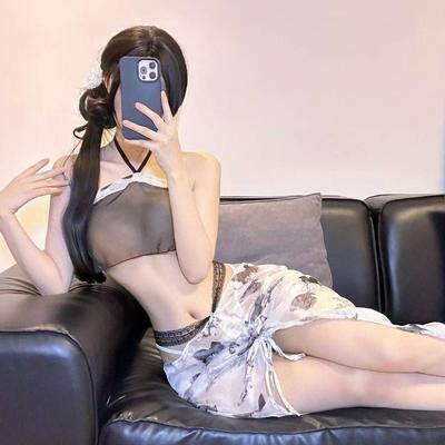Sex Underwear Ink Butterfly Printing Belly Pocket Hip Set Sexy Pure Desire Perspective Temptation