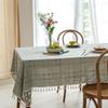 Tablecloth Decorative Cloth Meal Cotton And Linen Small Fresh Fabric Square Plaid Tablecloth Waterproof Coffee Table Cloth