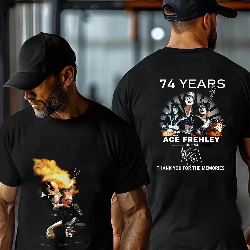 Ace Frehley Shirt  Ace Frehley 74 Years 1951  2025 Anniversary TShirt Unisex T-Shirt S