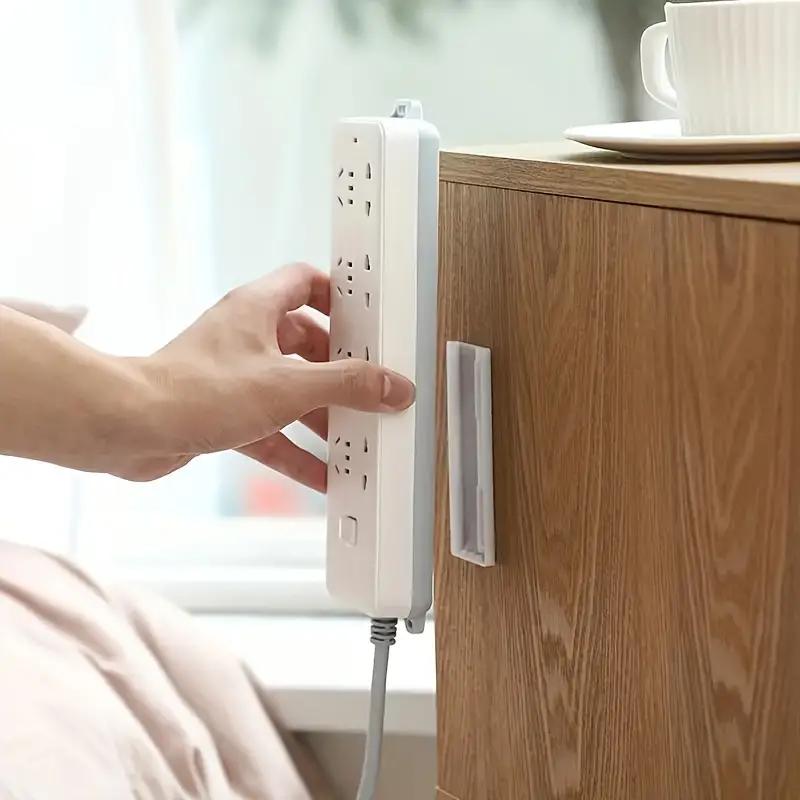 

5 Pairs Ultra-Strong Adhesive Power Strip Holder – No Drill, Space-Saving Wall Mount with Cable Management for Home & Office