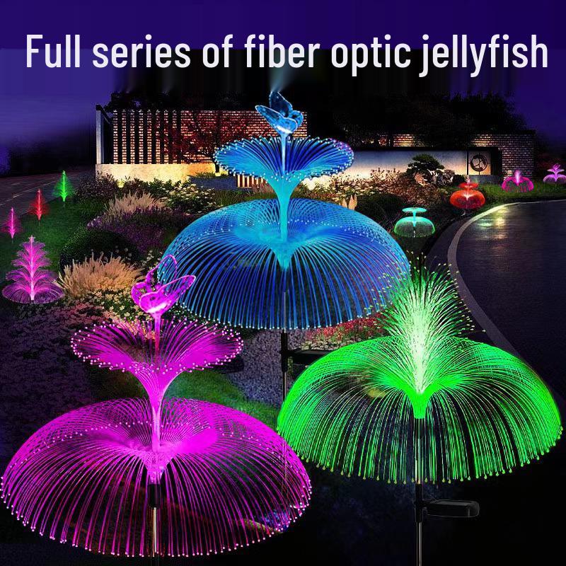 LED Solar Jellyfish Lamp: Seven-Color Stainless Steel Waterproof Outdoor Garden Light