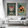 Cartoon Funny Cat Posters And Prints Vintage Canvas Painting Wall Art Pictures For Living Room Kitchen Wine Cuadros Home Decor