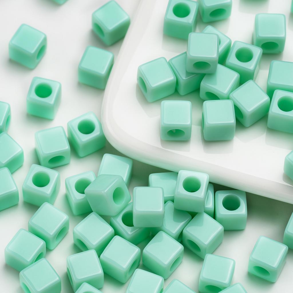 100pcs/lot 7mm Colorful Square Spacer Acrylic Beads For DIY Jewelry Making Beads Necklaces Bracelets Handicrafts Accessories