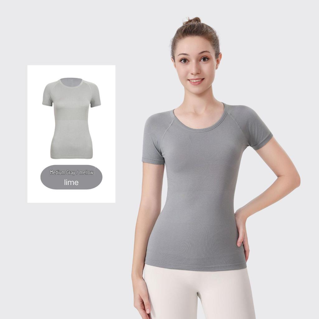LU3.0 Women's Quick-Dry Short Sleeve Yoga Top for Fitness and Running