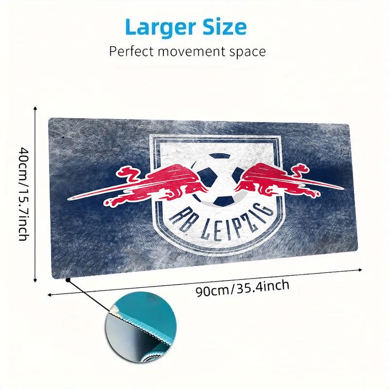RB Leipzig Mouse Pad, Large Gaming Desk Mat, Non-slip XXL Mousepad for Laptop & Tablet, Mini PC Playmat with Stitched Edges