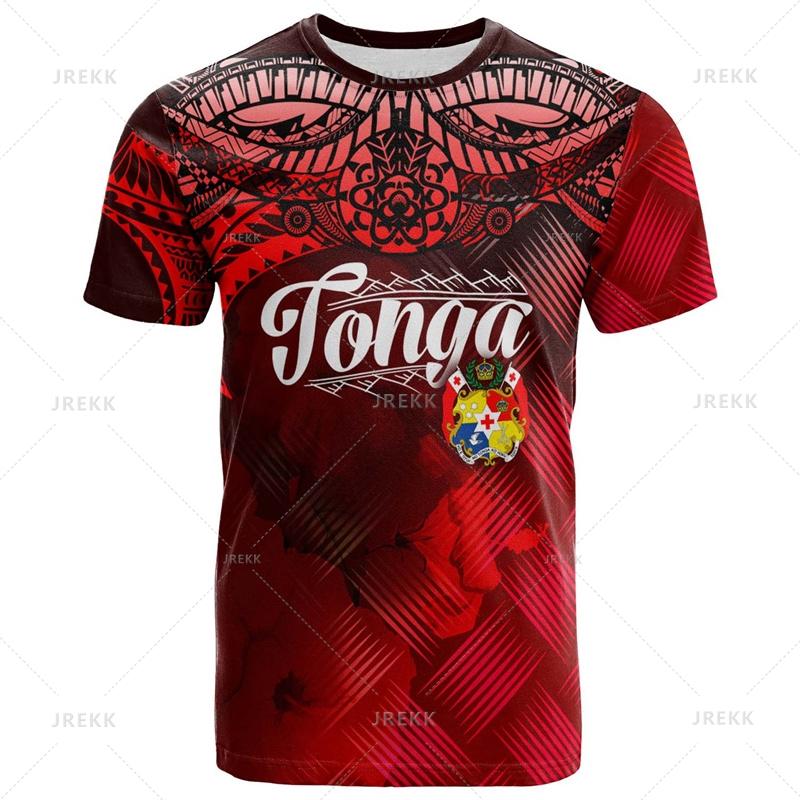 Harajuku Summer 3D The Kingdom Of Tonga Printing T Shirt Oceania Tonga National Day Graphic T-shirts Fashion Mens Clothing Tees