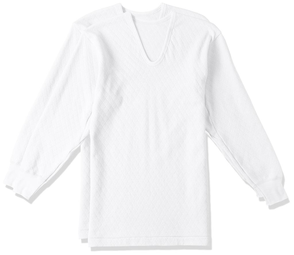 Gunze Comfortable Quilted Treatment Pattern Long Set of RP63102 Size M Men's Far-Infrared (Diamond Quilted), 100% Cotton, Sleeve, U-Neck, 2, 03,