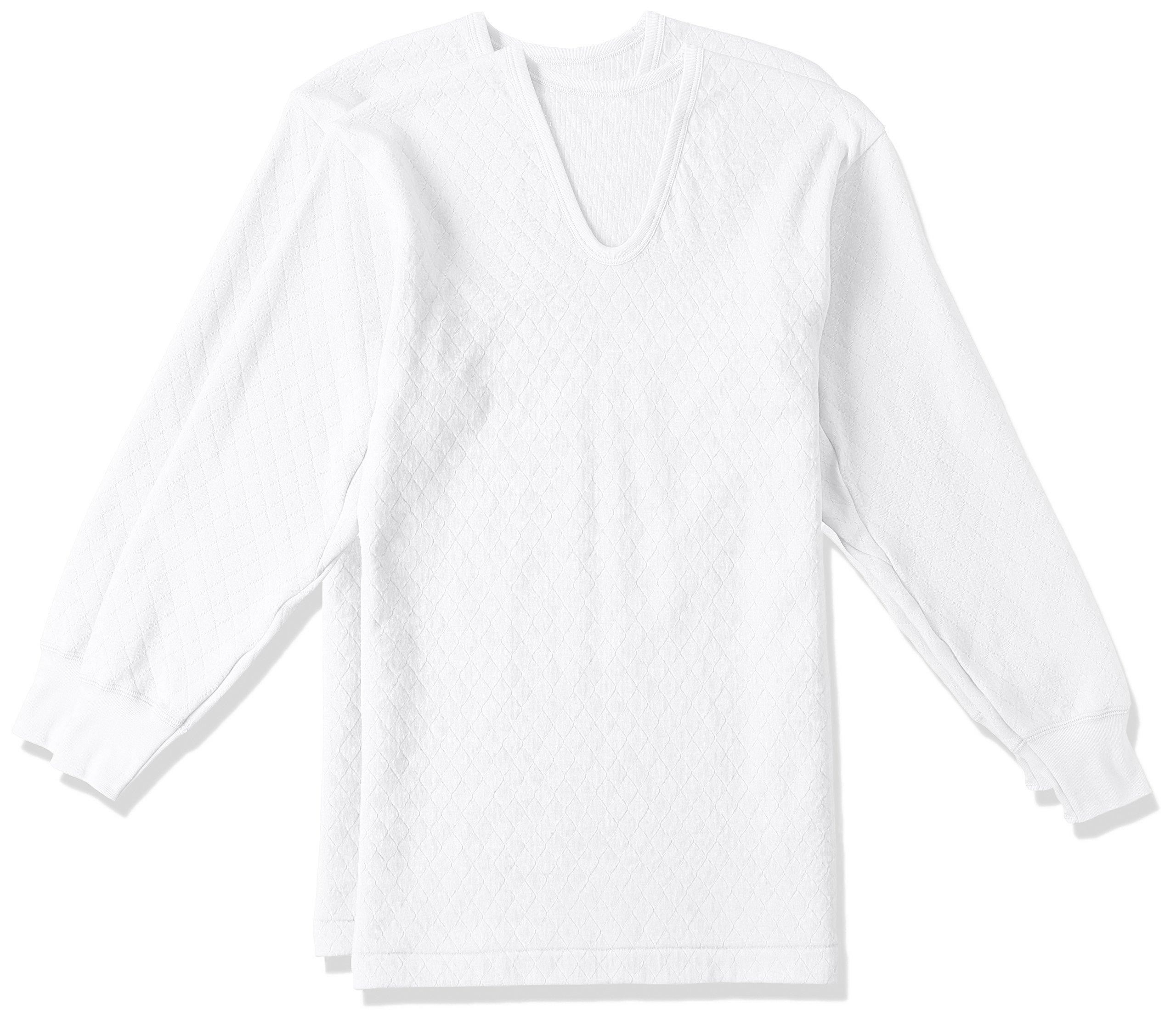 

Gunze Удобный стеганый узор с обработкой Длинный комплект RP63102 Размер M Мужской Дальнего инфракрасного диапазона (Ромбовидная стежка), 100% хлопок, рукав, U-образный вырез, 2, 03, белый